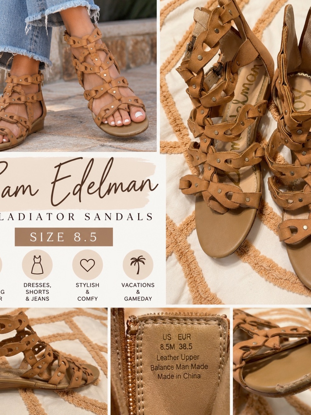 Sam Edelman Braided Gladiator Sandals